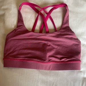 Size 2 Pink + Gray Lululemon Bra